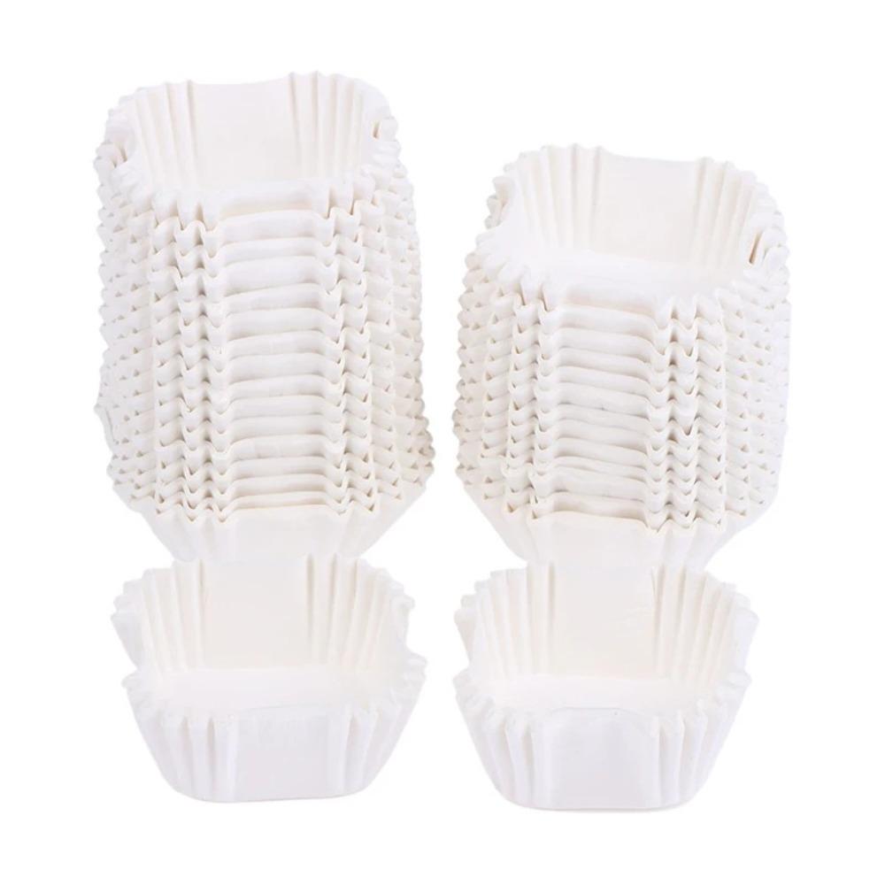 

100Pcs Eco-Friendly Paper Square Cupcake Liners Oil Proof Square Paper Liners Mooncake Paper Holder Birthday Party