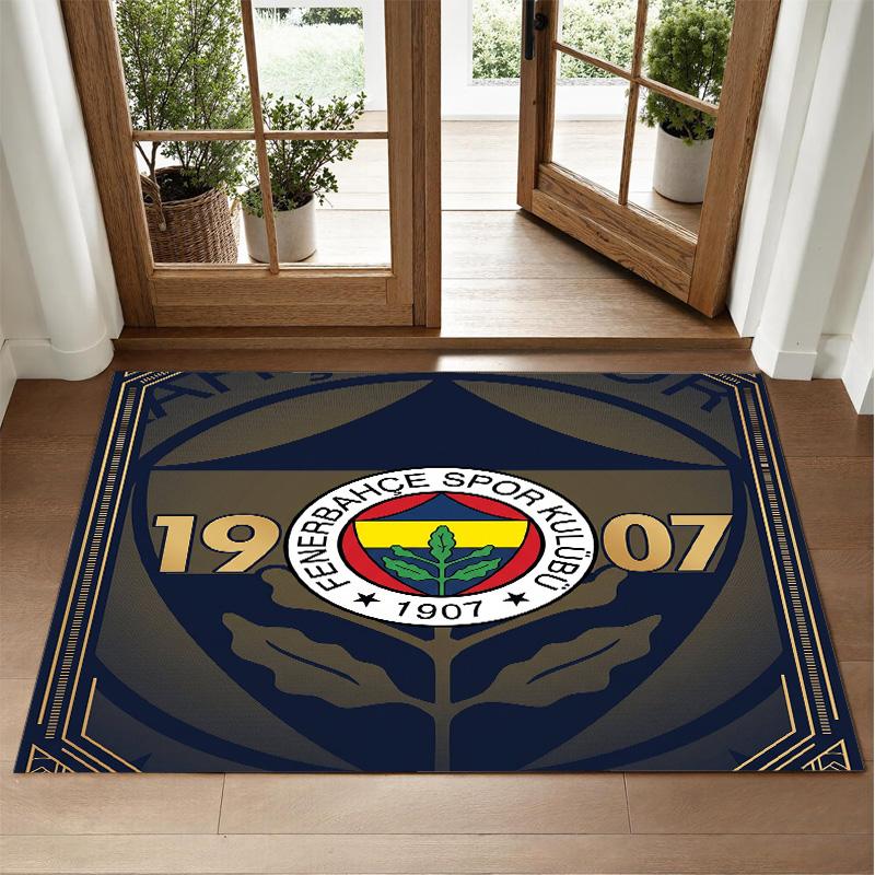Fenerbahçe FC Design Crystal Velvet Rug Soft Decorative Mat for Bedroom Entrance
