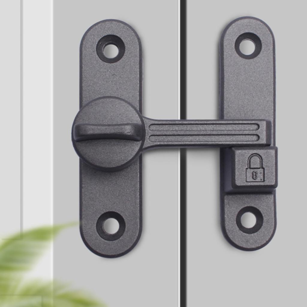 90/180 Degree Barn Door Lock Zinc Alloy Flip Safety Door Lock Antitheft Buckle Door Bolt Safety Sliding Barn Door Lock