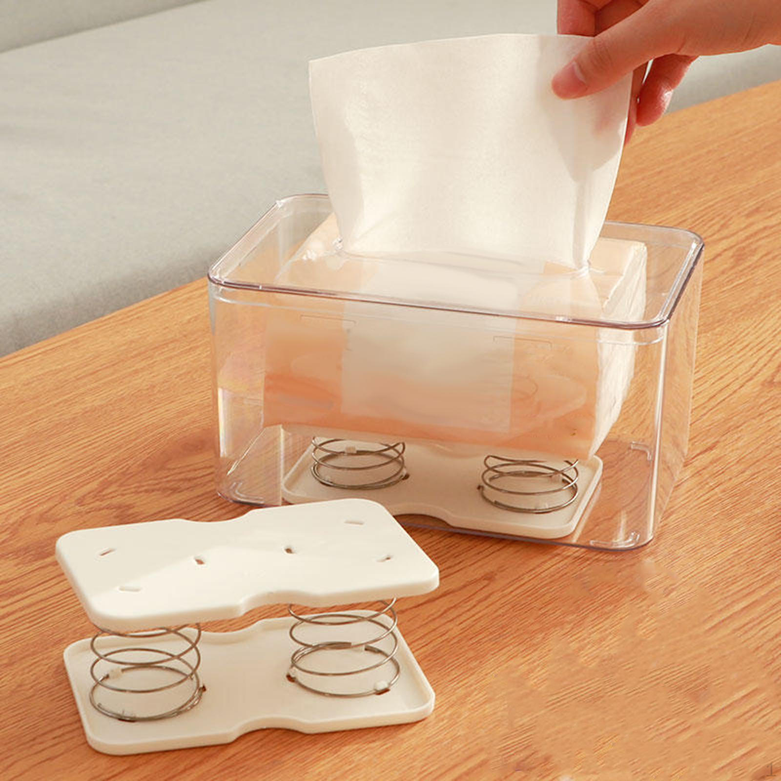 Tissue Box Spring Holder, Automatic Lifting Elastic Tray, Bracket Holder for Toilet