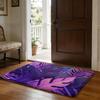 Purple Tropical Leaves Floor Mat Soft Flannel Absorbent Mat Non-Slip Rug Home Bedroom Bathroom
