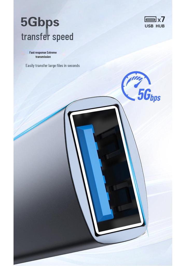 HUB 7-in-1 USB 3.0 Docking Station Multi-Port Expander for Computer and Laptop with TYPE-C