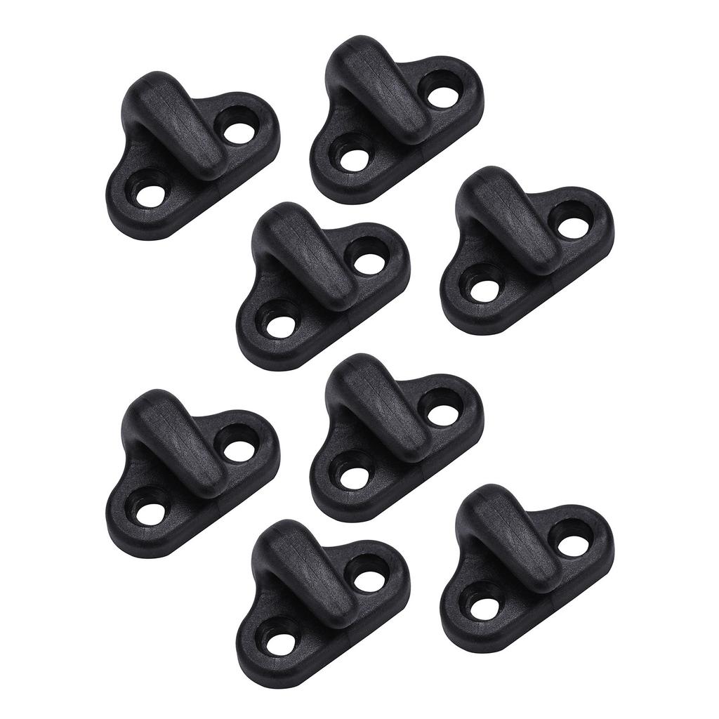 8PCS Nylon Kayak Lashing J Shape Hooks with Flat Head Screws Black Kayak Hooks Replacement for Boating Accessories