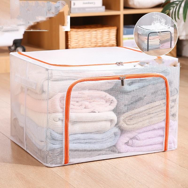

Прозрачный ящик для хранения, большая одежда, брюки, складной ящик для хранения, нейлоновый водонепроницаемый сетчатый ящик для хранения одежды 24L（40*30*20cm）