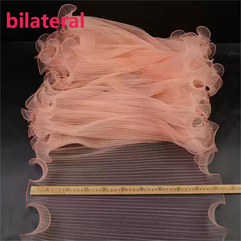 5pcs Christmas Decoration Fabric Lake Blue 50CM Mesh Wave Flower Bilateral DIY Handmade Material Wedding Decor Atmosphere Fabric