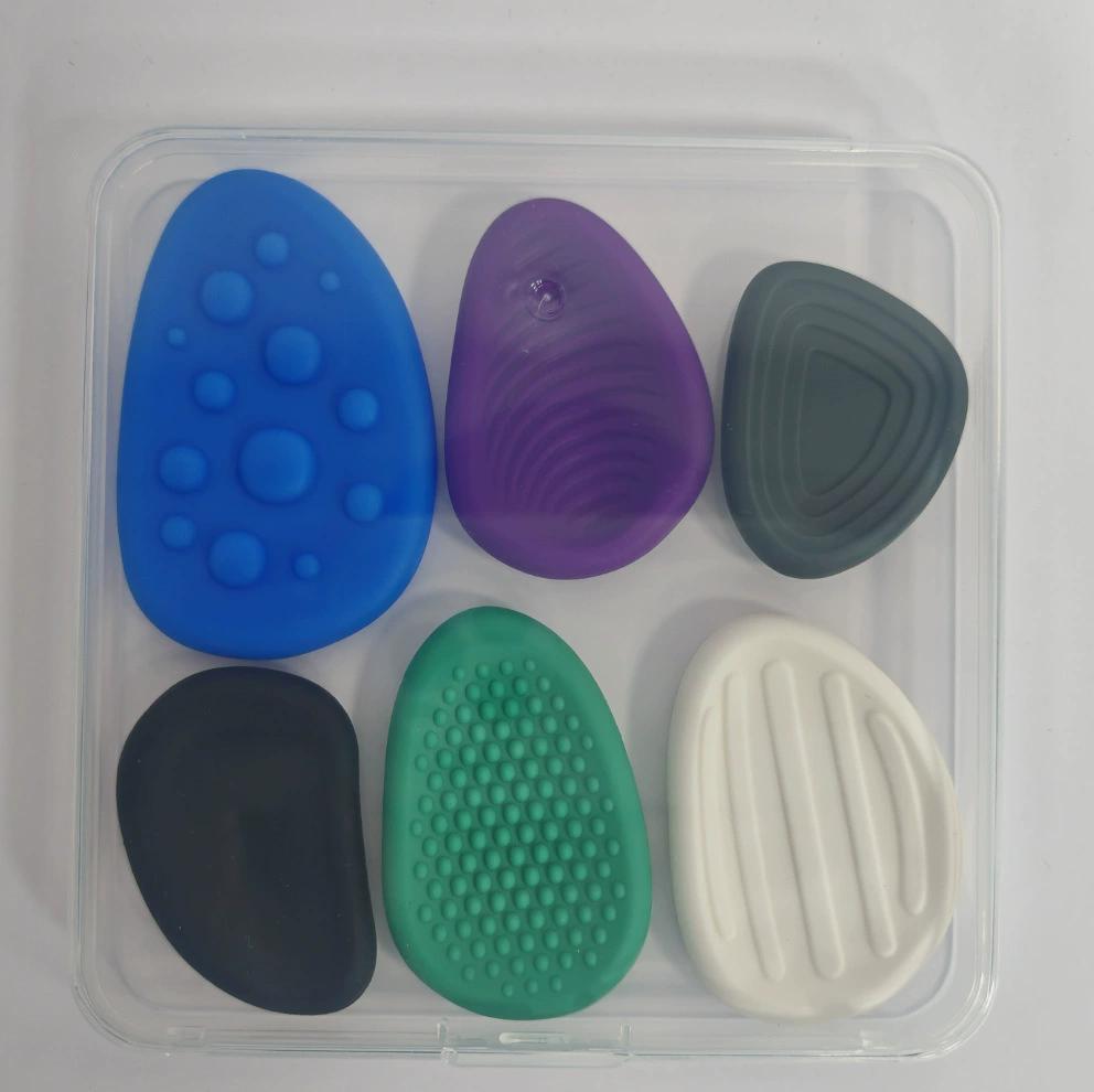 Fidget Toys Adults Sensory Silicone Stone 6 Pack Textured For Autism Kids Calming Down Fidget Stress Relief Toys
