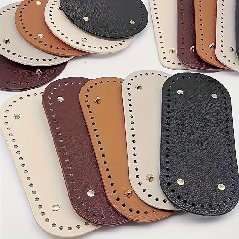 1 Stück Robuster Häkeltaschenboden Oval DIY Taschenformer mit Zierstich & Goldenen Nieten Bastelbedarf Handgemachte Taschenrahmen, Genietete Kanten