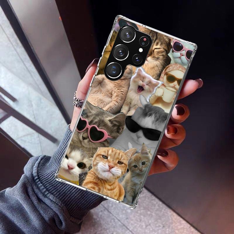 Crying Cat Memes Phone Case For Samsung Galaxy S26 S25 Edge S24 S23 Ultra S22 Plus S21 S20 FE Soft TPU Back Cover Funda Galaxy S