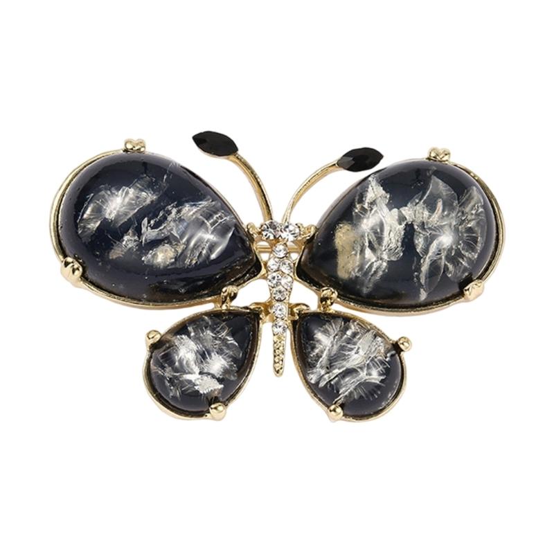 Elegant Christmas Crystal Butterfly Brooch For Women Party Dress Accessories Sparkling Lapel Pin Jewelry Gift