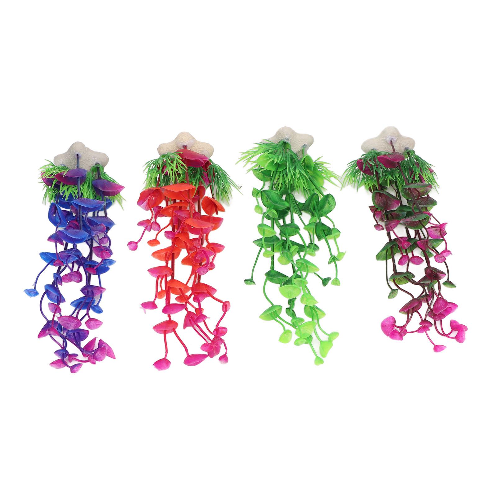 

Fish Tank Plants Artificial Lifelike Colorful Aquarium Plant Ornaments for Household Office Aquarium 4pcs