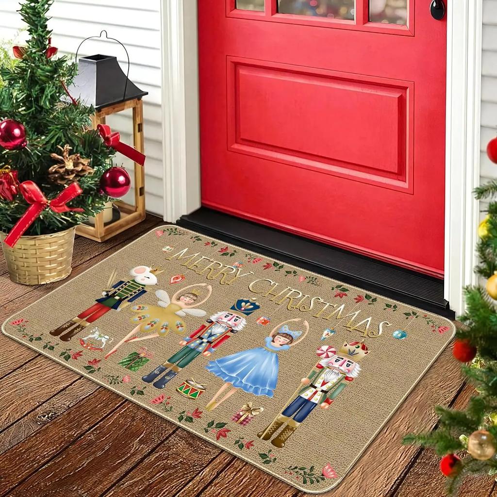 Christmas Day Atmosphere Decoration Soft Comfortable Crystal Velvet Carpet Living Room Bedroom Cloakroom Rugs Home Decor