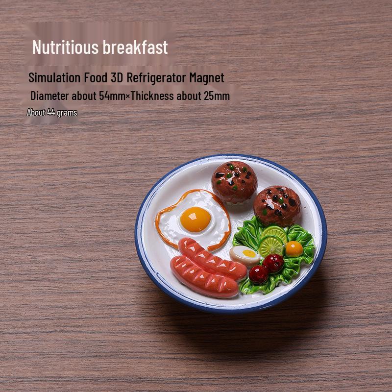 3D Gourmet Food Fridge Magnet - Creative Resin Decoration for Play