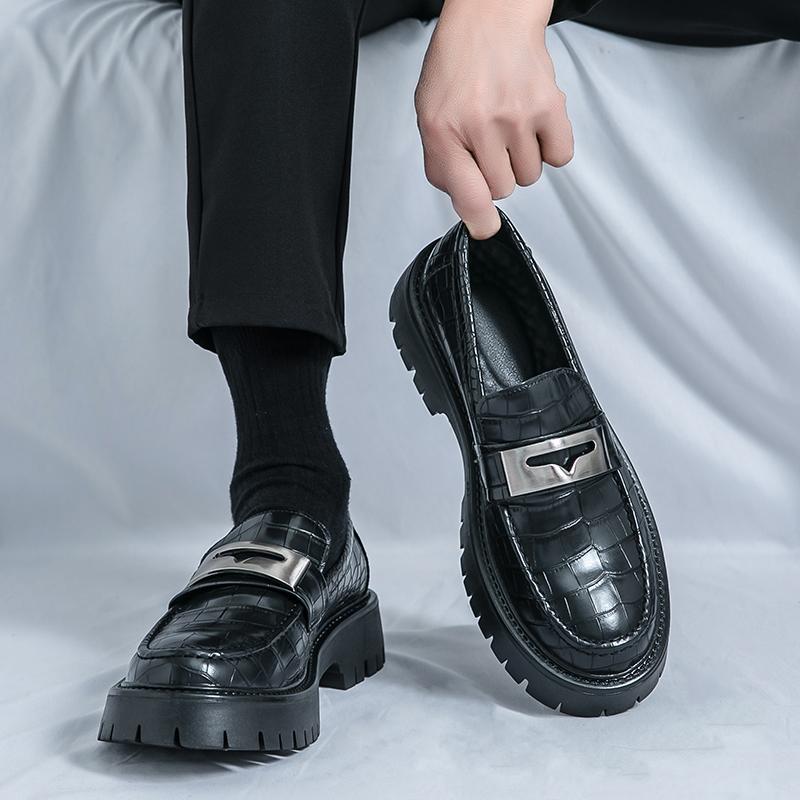 Fashion Thick Soled Retro Men's Leather Shoes Fashion and  Designer Styles Daily Business and Office Casual Adult Quality Shoes