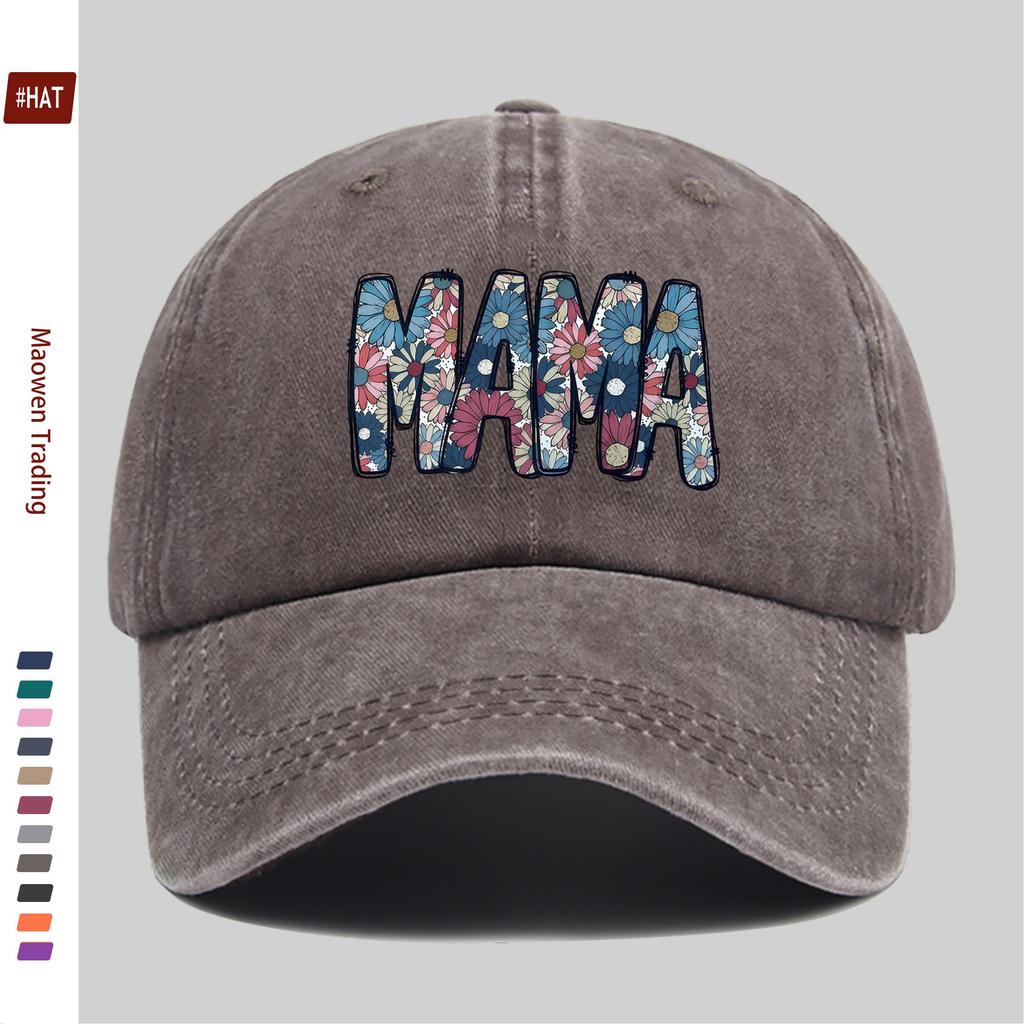 pc Floral MAMA Print Baseball Cap Unisex Casual Vacation Sun Hat Multiple Colors Available Papa Hat Comfortable and Light