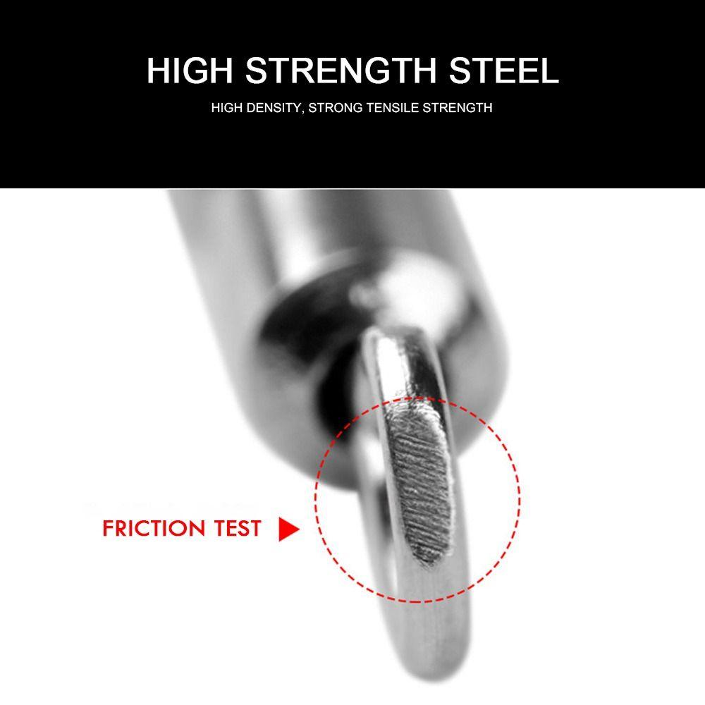 50pcs Solid Ring Fishing Swivel Connector Stainless Steel Double Rolling Durable Heavy Duty Ball