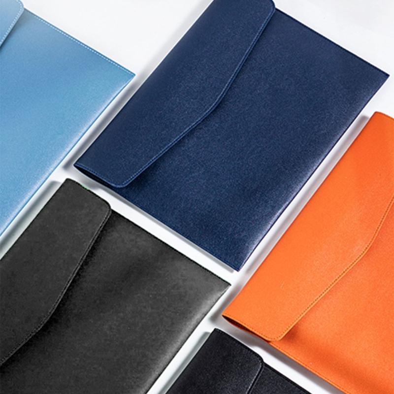 Large Capacity File Organiser Documents Pouches Magnetic Snap Closure Water Resistant Leather Document Folder For Office