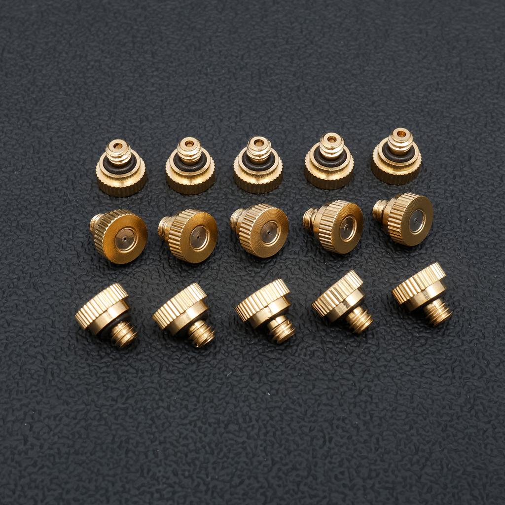 30Pcs Brass Misting Nozzles with O Rings Leak Proof Brass Atomization Nozzles Dust Control Mist Sprinkler for Outdoor Cooling