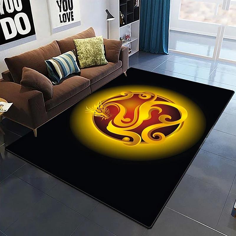 Modern Chinese Koi Tai Chi Eight Trigrams Yin Yang Pattern Chinese Cultural Elements Theme Living Room Carpet Bedroom Rug