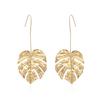 Bohemian Monstera Palm Tree Dangle Earrings For Women Gold Tropical Hollow Plant Leaves Big Earring Beach Brincos Gift