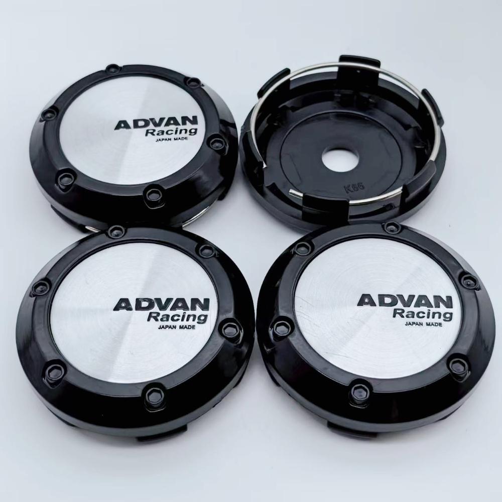 4pcs 66mm Car Wheel Center Caps With Advan Logo Emblem Badge Wheel Hubcaps Rims Hub Center Dust Cover Car Styling Accessories