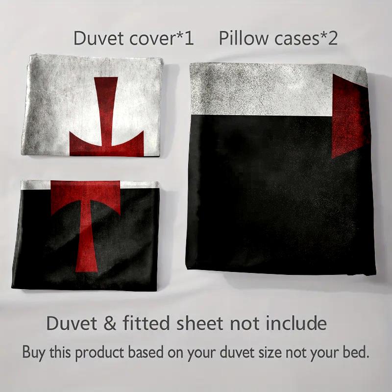 Crusader Cross Motif. Bedding Duvet Cover Sets Duvet Covers Pillowcases Gifts (1 * Duvet Cover 2 * Pillowcases, Without Duvet Insert)