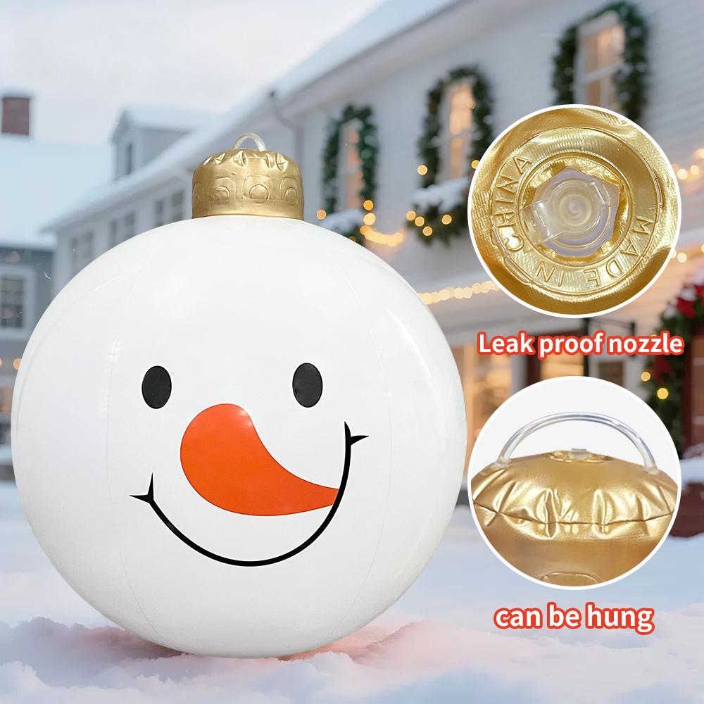 1Pc Inflatable White Snowman Christmas Ball Pvc Giant Ball Christmas Xmas Tree Decoration Xmas Gift