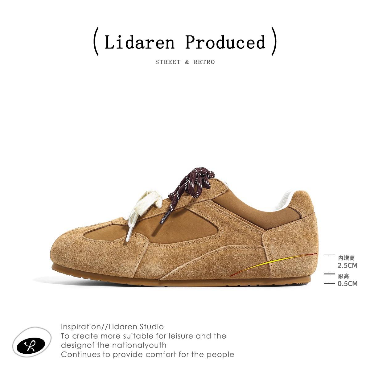 

[Cowhide Edition] Maillard Brown Women s Spring New Inner Height Increase Leisure Sports 40 верблюд