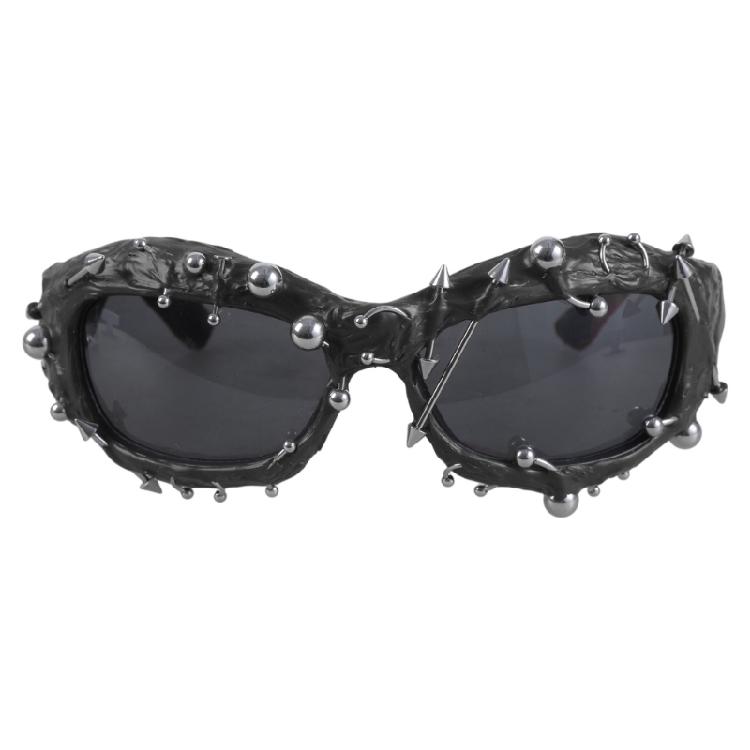 Stylish Rivet Frame Sunglasses with UV380 Protections for Women Men Unisex Everyday Use Eyeglasses Dance Show Props