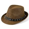 Wide Brim Paper Straw Hat Women Men - Breathable Sun Classic British Style Fedora With Rivet Detail