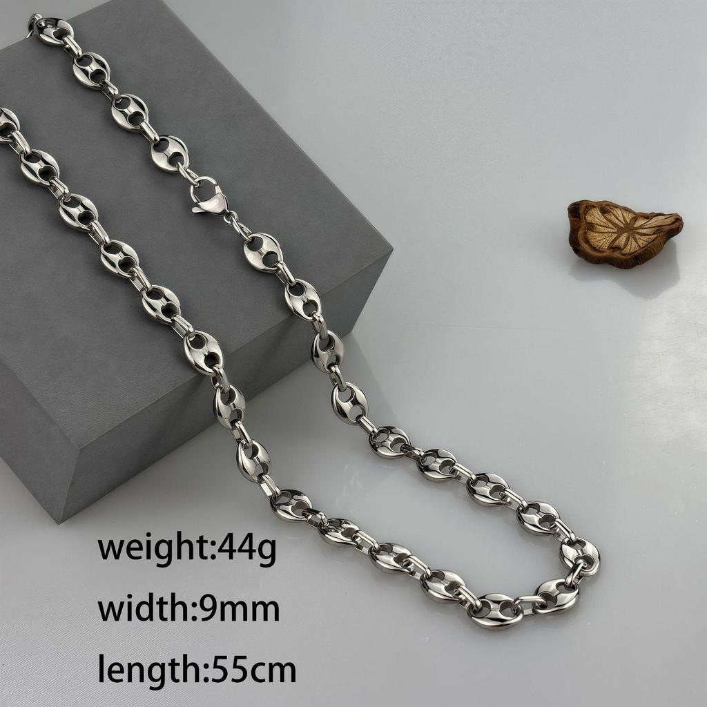 18k Vergoldetes Kaffeebohnen-Ketten-Halsketten- und Armband-Set