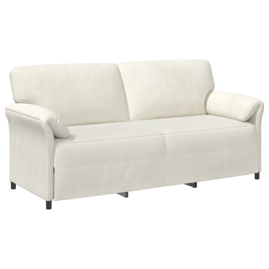 3 Seater Sofa Cream 198 x 83 x 95 cm Velvet