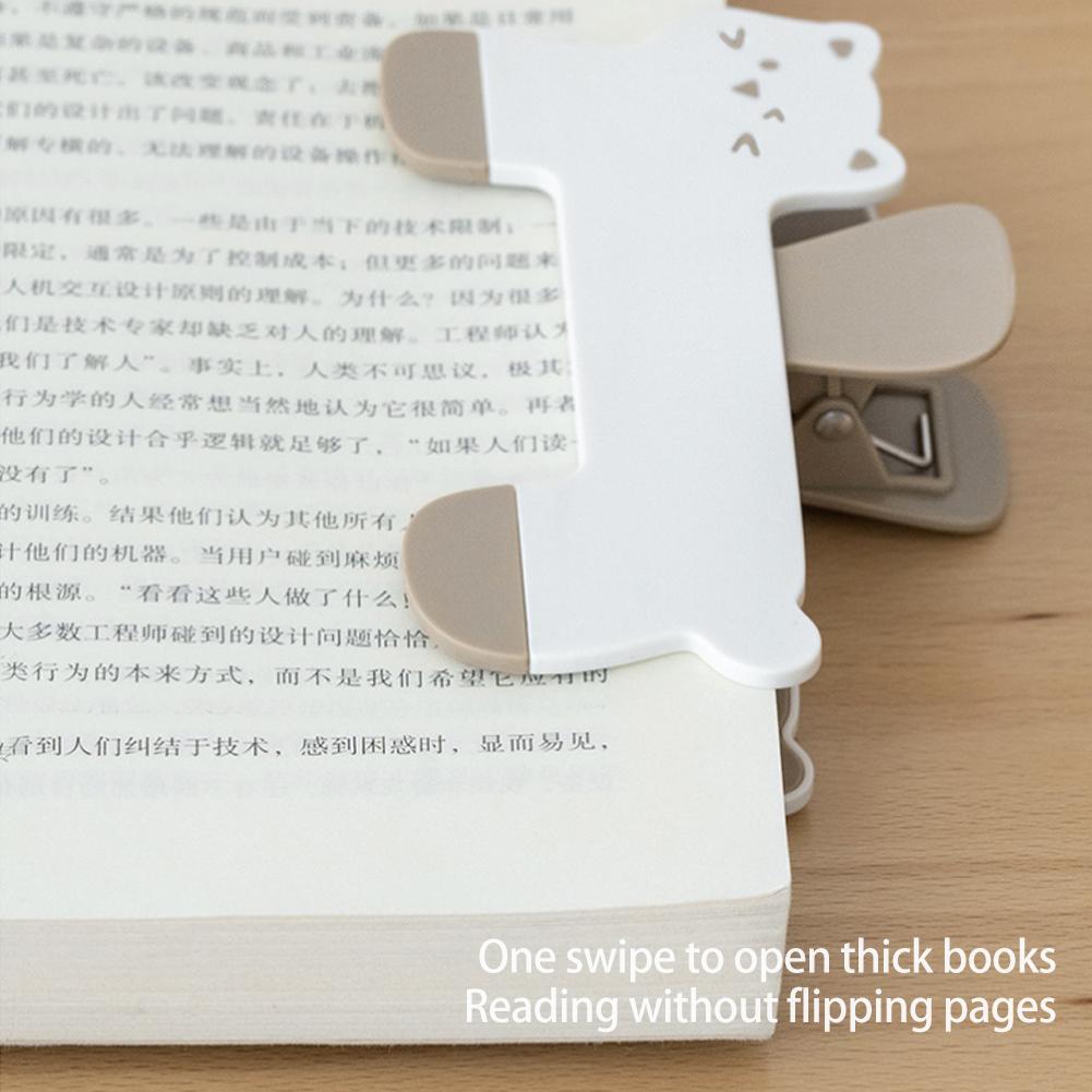 Cat Shape Plastic Book Clip Portable Reading Page Holder Bookmark for Book Lovers College Students Stationery Supplies