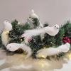 Ogrmar 12Pack Artificial Birds Ornaments Handmade Christmas Artificial Dove Birds with Sequins Clip on Christmas Tree for Xmas Tree Wreaths Garland