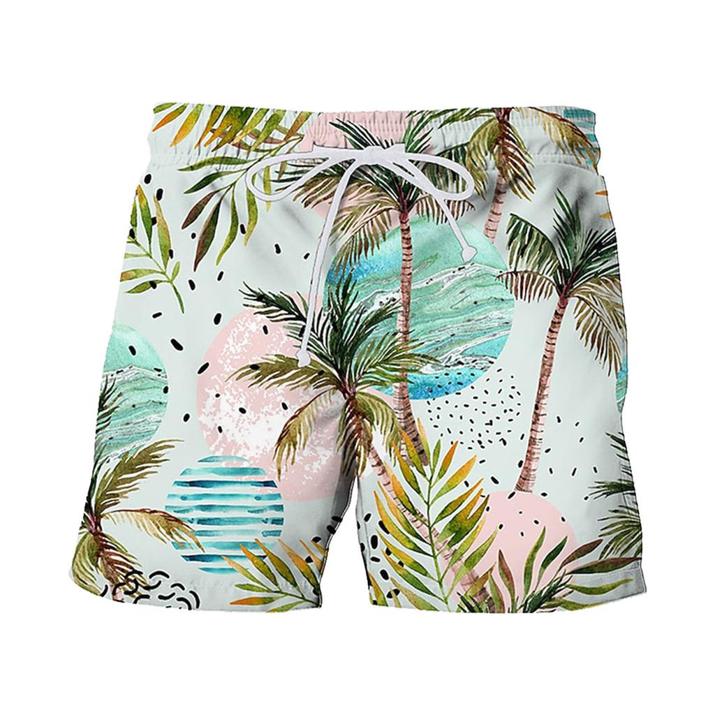 Pantaloncini Estivi da Uomo con Stampa 3D Foglia di Banana, Casual da Spiaggia, Vestibilità Larga, Gamba Dritta, Pantaloncini da Spiaggia