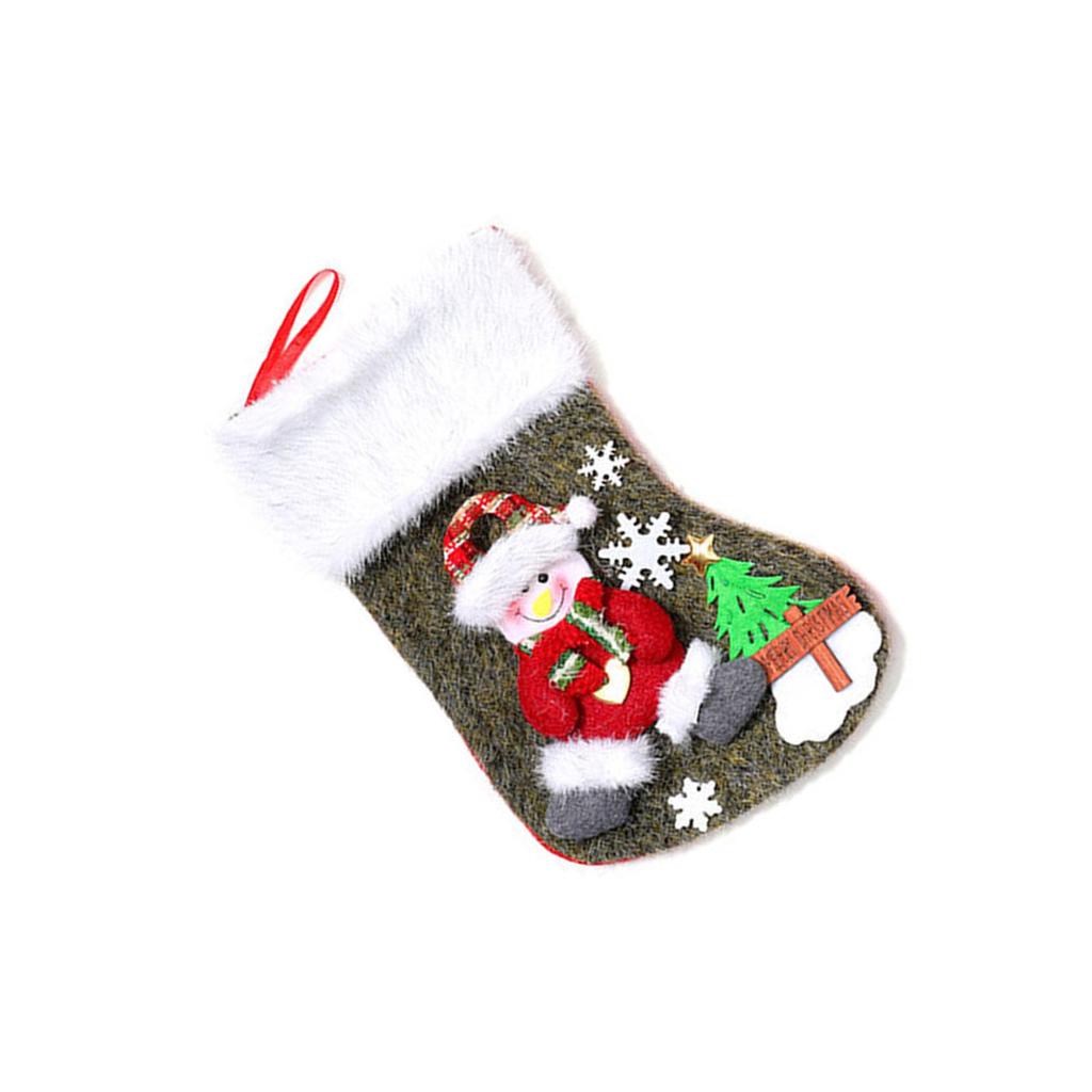 Snowman Christmas Stockings Candy Bag Cartoon Christmas Hanging Socks For Fireplaces Home Office Party Decorations