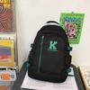 Blocked Color Simple Letter Print Student Backpack For School And Daily Use