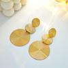 Exaggerated Personality Geometric Round Earrings, Simple Creative Design Sense Splicing Mosquito Coil Disc Earrings Female