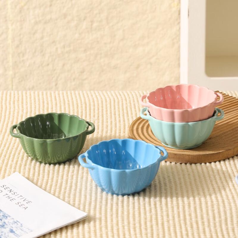 Nordic Ceramic Double-Handle Soup & Salad Bowl