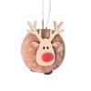 Christmas Elk Ornament Holiday Elk Pendant Pom Pom Reindeer Plush Ornament Wooden Elk Hanging Pendant Festive Felt for Tree