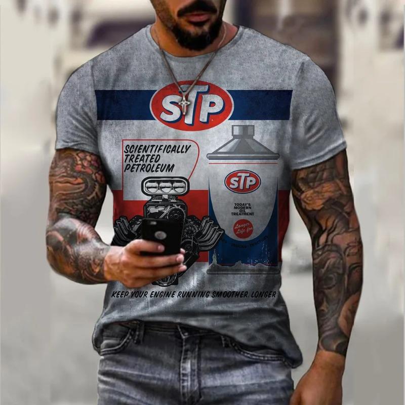 Men's Tshirt Lemans Car Vintage Pattern T shirts Summer Oversized Casual Tees Short Sleeve Tops Men Clothing
