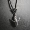 Ocean Vintage Oxidized Black 52HZ Whale Pendant Necklace With Stainless Stell Link Chain For Men Women Love Jewelry