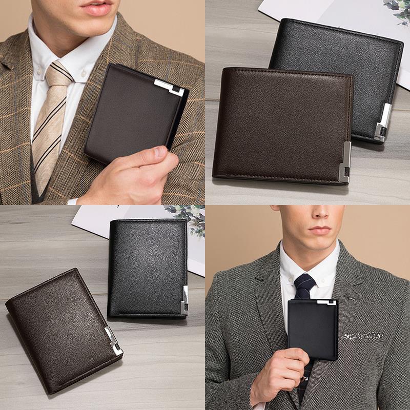 Мужской кошелек из мягкой яловой кожи в два раза, держатель для ...