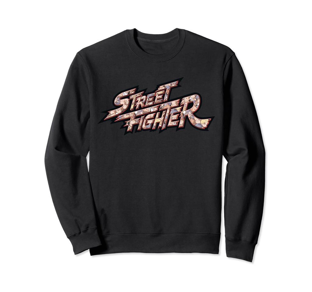 US Street Fighter + Logo Pattern Chibi 01 Sweatshirt