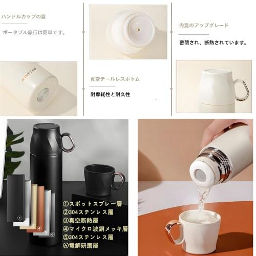 IOLOYU 500ml Stainless Steel Water Bottle with Cup, Heat-Resistant and Leak-Proof, Perfect for Elementary School Students, Girls and Boys, Easy To Cle