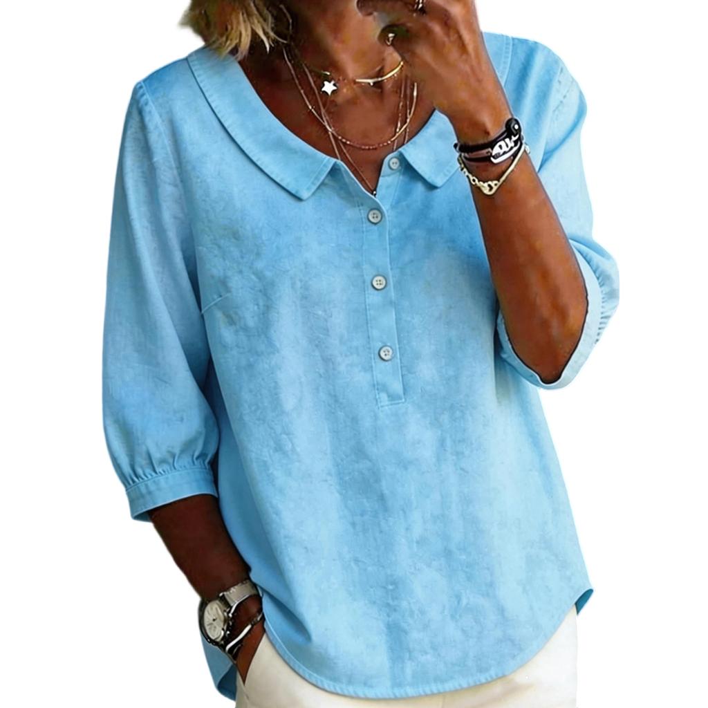 Women's Fashionable Casual 3/4 Sleeve Turtleneck Pullover Top