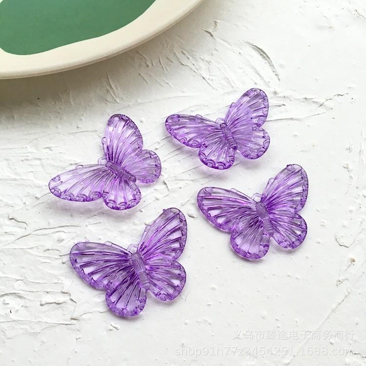 3D Acrylic Butterfly Charms Solid Color Exaggerated Style DIY Accessories for Earrings Necklace Hairpin Phone Case Decor