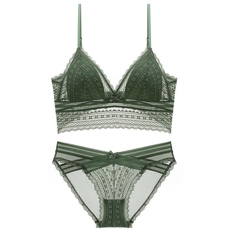 French Lace Lingerie Set, Women's Sexy Elegant Bra and Panty Set, Nylon Spandex