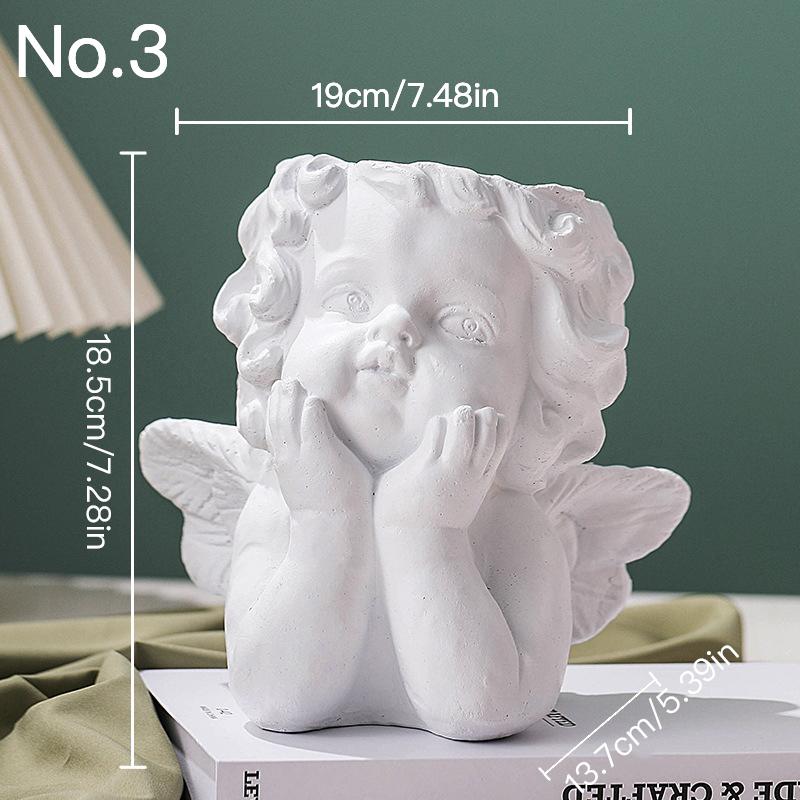 Ghiveci de flori cu înger drăguț Ghiveci suculent Jardinier din rășină Decor pentru interior Decorație de interior Ornamente de birou Ghiveci pentru plante bonsai