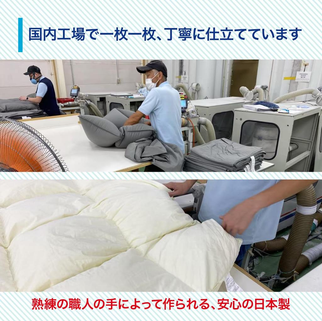 Made In Japan Down Quilt White Duck Summer Down Machine Washable 150 X 210 [70% Down] Comforter, All-Season Comforter, (Blue, Single) [Small Cm]