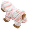 Korallfleece Hellrot Grün Gestreift Herbst Winter Vierbeiner Haustier Kapuzenpullover Kleidung Warme Pyjamas Kleidung für Hunde Katzen